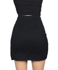 Bsjia Womens Asymmetrical Skirt High Waist Gothic Dance Short Mini Bodycon