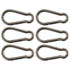 304 Stainless Steel Spring Snap Hook Carabiner Clip Set Of 6 264Lbs