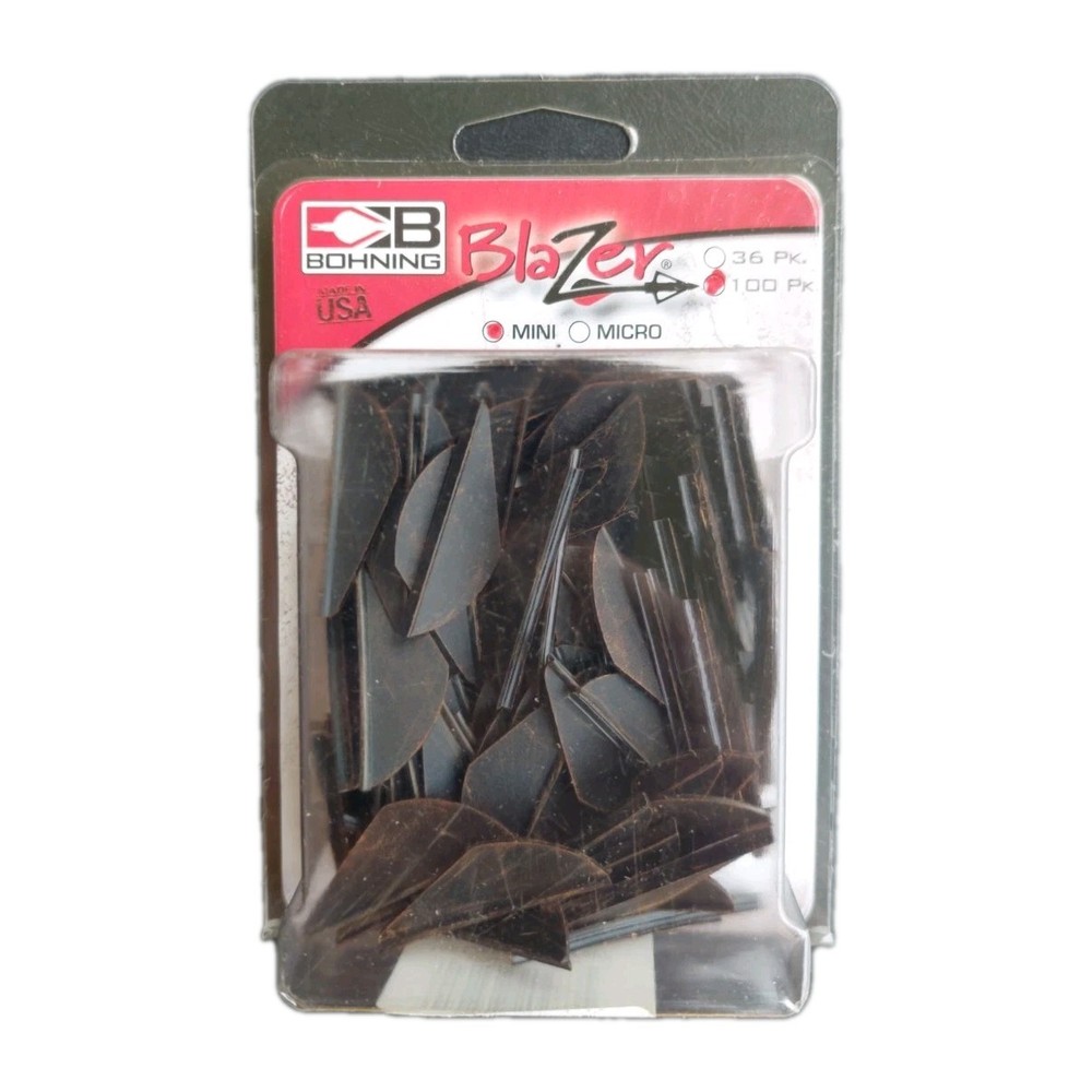 100pk Bohning Archery Blazer 1.5 Inch Mini Vanes: Black: NOS