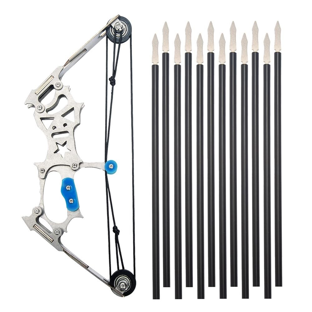 5.9″ Compound Bow and Arrow Set, Mini Archery Bow Set with 12 Arrows, Left an…