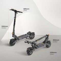Ausom DT2 Pro Electric Scooter Adult,2*1100W Motor,E-Scooters,115km Max Range