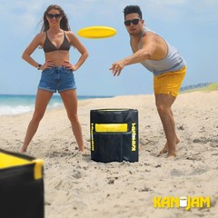 Kan Jam Foldable Travel Disc Toss Game – Black & Yellow, Standard, Classic