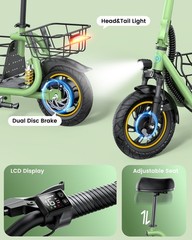 Gyroor C1Pro Electric Scooter 550W with Shock Absorptionr Pets Friendly