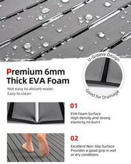 Abahub Self-Adhesive 48»L x 16.8»W x 0.24Th-5.6sqft, Gray With Black Lines