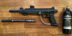Tippmann US Army Carver One Paintball Gun + Precision Long Barrel Ninja CO2 Tank