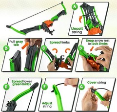 SMALL FISH Bow and Arrow Toy Archery Set for Kids Arrows and 2 Targets Ages 3-12