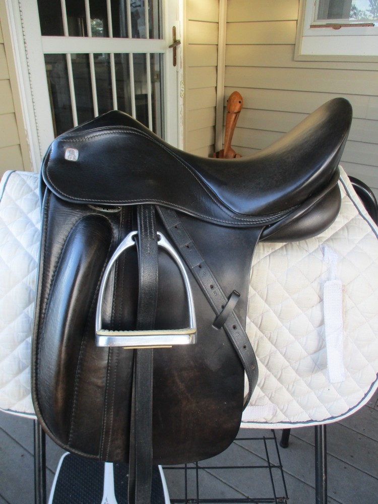 16.5» MK Marcus KREHAN Black English dressage Saddle w Leathers & irons