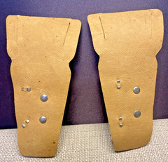 VINTAGE 1950s PAIR OF SINGLE SHOT CAP GUNS WITH CARDBOARD HOLSTERS UNMARKED