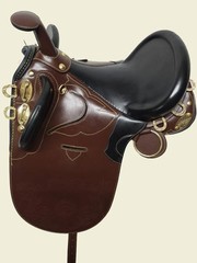 Leather Horse Tack Saddle With Horn Brown Australian Stock & All Size