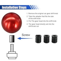 Car Round Ball Gear Shift Knob, Aluminum Alloy Car Shift Stick Head Red