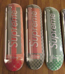 Lot of 5 – Denial Supreme Vuitton Supreme Gucci Smashup Pill Skateboard Deck New