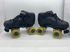VTG Riedell Carrera Speed Roller Skates Size 5 Black Leather Model 105B