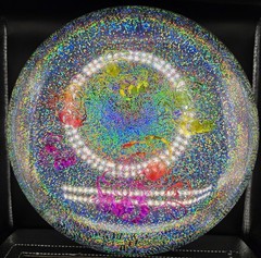 Discraft Buzzz Multicolor White Disc Golf Disc 177+g Glitter Holographic Design