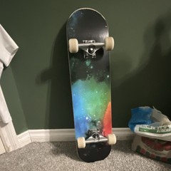 Galaxy Theme Complete Skateboard Wood Deck Multicolor Black Blue Green Red