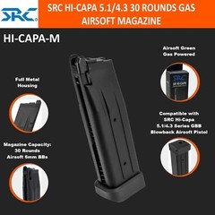 Spare/Extra Green Gas Airsoft Magazine 6mm SRC Hi-Capa Series Pistol 30 RDS