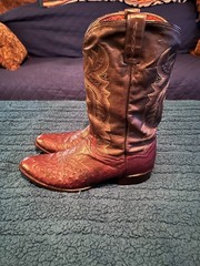 MENS DAN POST FULL QUILL OSTRICH BOOTS SZ 13D