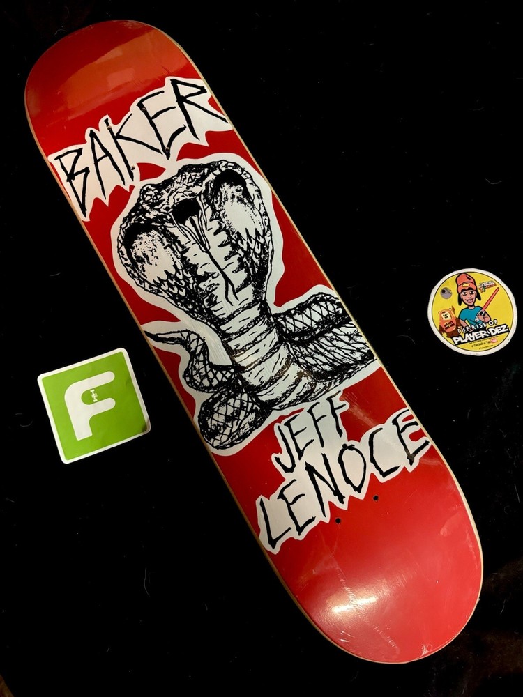 SUPER RARE Jeff Lenoce Evil Red Cobra Pro Model Baker Skateboard Deck In Shrink