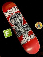 SUPER RARE Jeff Lenoce Evil Red Cobra Pro Model Baker Skateboard Deck In Shrink