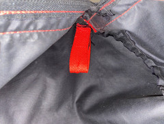 BLACK & RED X LONG NYLON HORSE TAIL BAG 34» LONG
