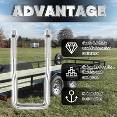 U-Bolt Spare Tire Carrier Bracket for 4/5 Lug Trailer, Boat, Sailboat, Zinc P…
