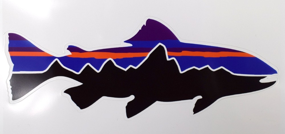 PATAGONIA Trout Decal Sticker – Water-Resistant * 6.6 in. x 2.5 in.