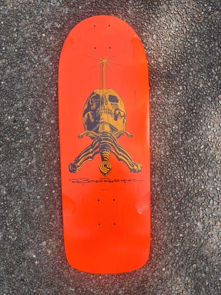 2016 Powell Peralta Ray Rodriguez Skull & Sword Brite Lite Snub Skateboard Deck