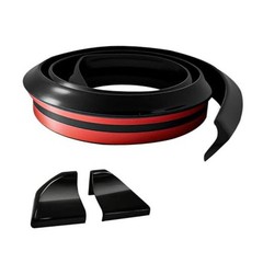Car Rear Spoiler Roof Lip Kit, Carbon Fiber 3D Rubber Trunk Glossy Black