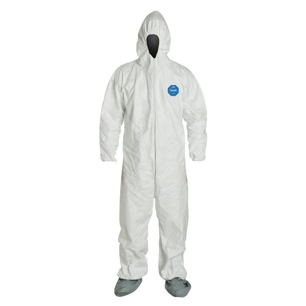 DuPont Tyvek 400 TY122S Disposable Protective Coverall with Elastic Cuffs