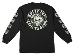 Spitfire Wheels Deathmask Classic Glow In The Dark Black Longsleeve T-Shirt