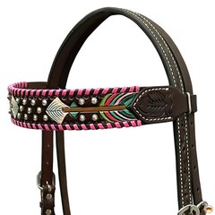 Western Headstall and Breast Collar Set HILASON Tooled Leather Horse Bridle Tack