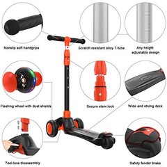 Kick Scooter B03 – Lean ‘N Glide 3-Wheel Push Scooter – Extra Black-Red