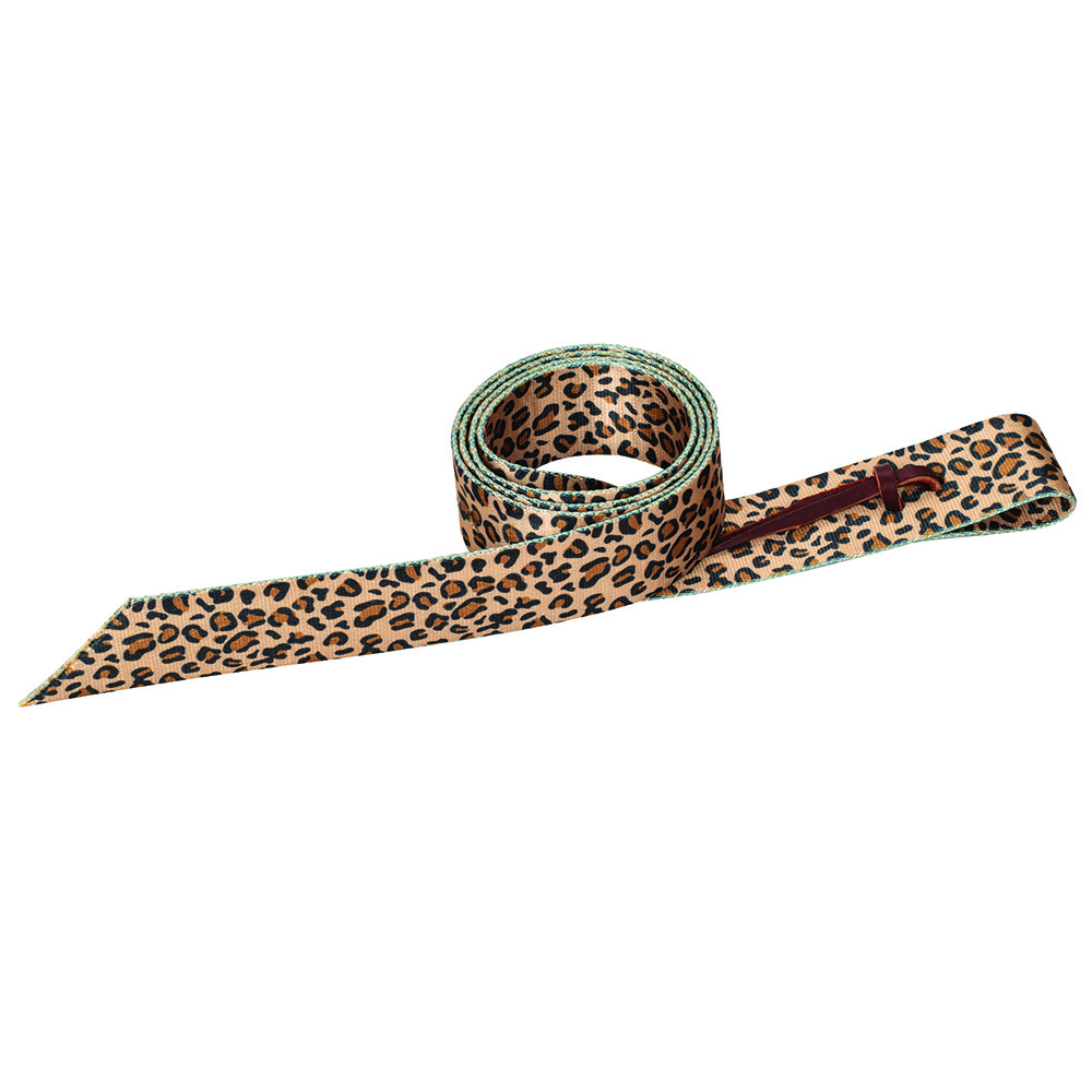 71WL 1 3/4 in X 60 Weaver Patterned Poly Tie Strap Holes Leopard
