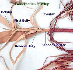 Double Belly Leather BullWhip, 04 Feet Long, 16 Plaited Heavy Duty Bull Whip