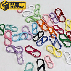 Dual Spring Carabiner 8-Shaped Clips Reliable and Durable Keychain Hooks 6 pcs