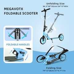 Non-Electric Scooters for Kids Ages 6+, Teens & Adults. Foldable Kick Blue