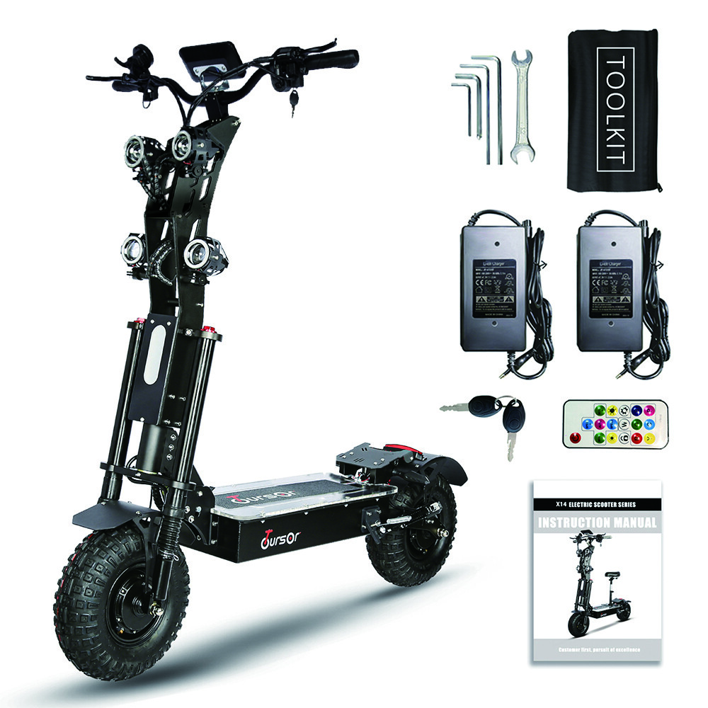 Foldable Dual Motor 14″ 10000W 50A Strong Power Electric Scooter Fast Speed Necg