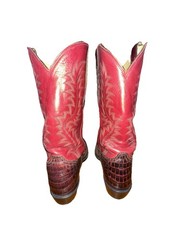 Tony Lama Black Cherry Caiman Cutter Toe Western Boots Men’s Size 12 D SP1018