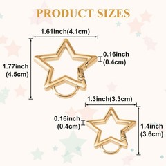 Isslly 2 PCS Star Snap Clips, Zinc Alloy Heavy Duty Star Shaped Keychain Clip…