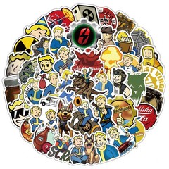 Mix 10/50 PCs Fallout Vault Boy Retro Game Luggage Notebook Laptop Car Sticker