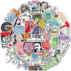 50pcs Laboratory Physics Chemistry Graffiti Stickers Science Einstein Decals