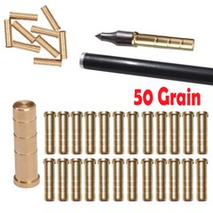 24Pcs 50grain Heavy Weight Arrow Brass Inserts Archery ID6.2mm Arrow DIY Base