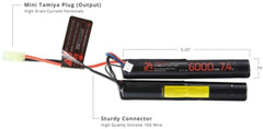 Airsoft Zion Arms 7.4v 6000mAh Lithium-Ion Nunchuck Battery Tamiya Connector NEW