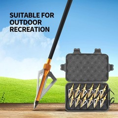 12pcs Hunting Broadheads 100 Grain 3-Blade Arrowheads & Case for Target Shooting
