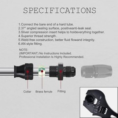 8AN Male to 3/8″ Hardline Compression Fitting 8AN to 3/8 in Swivel fitting