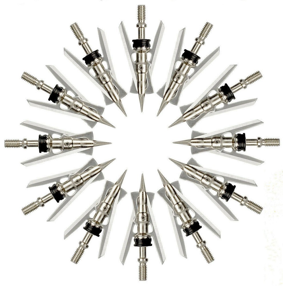 12Pcs Rage Hypodermic Trypan 2 Blade 100 Grain Cut Dia Expandable broadheads