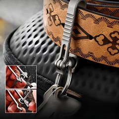 Titanium Alloy EDC Belt Clip Carabiner No-Spring Hook Key Holder Lightweight