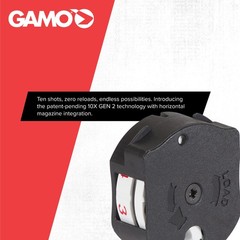 Gamo 10X GEN2 Quick-Shot Magazine .177 Cal, 10 Rounds, Caliber, Black