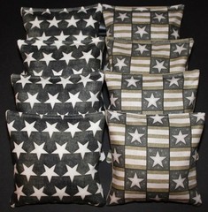 PATRIOTIC Stars USA AMERICAN FLAG Vintage Rustic 8 ACA Regulation Corn Hole Bags