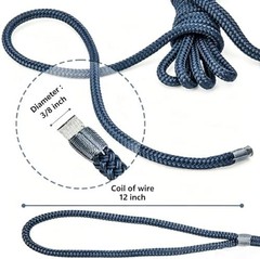 4 Pack 3/8″ x 15’ Boat Dock Lines for Boat & Pontoon, Premium Marine- Grade D…