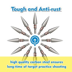 MOLFUZ 12pcs Archery Field Points 100/125/150/200/300 Grain, Stainless Steel …